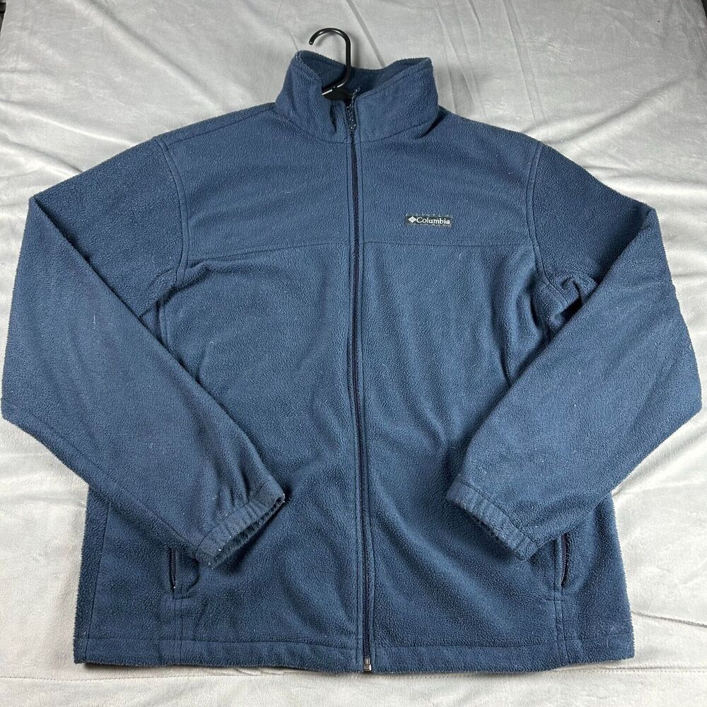 Columbia Fleece Jacket Men's Size L Blue Mountain Full Zip Front Pockets